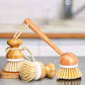 Miniatyrbild 1 av 7: Skrubbor Bambu Diskborste Trä Rengöringsskrubbar Set för Grytor Kastruller Kök Diskho Grönsaker Tvätt, Set om 3