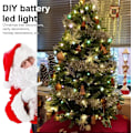 Miniatyrbild 2 av 10: 2-pack LED-ljusslingor 10m 100 8 lägen utomhusbelysning koppartråd batteridriven IP67 vattentät med fjärrkontroll och timer för utomhus,