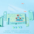 Miniatyrbild 2 av 5: (Switch OLED skyddsfodral - 211 - Animal Crossing klassisk) + (SWITCH + joystick-skydd - en vit med bladgrön bakgrund + en vit med bladblå