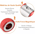 Miniatyrbild 4 av 5: Magnetisk ring i aluminiumlegering för skruvmejselbits, stark magnetisk magnetiserare, magnetisk ring för 7 mm dubbelskruvmejselbits (röd, blå, gul)