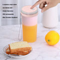 Miniatyrbild 8 av 8: Elektrisk Juicer Kopp 300ml Handhållen Bärbar USB Laddningsbar 6 Rostfritt Stål Skärare Juicepress Blender Kopp