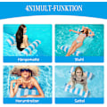 Miniatyrbild 5 av 6: 2 set hängmattes uppblåsbara pool flyter, premium pool loungers, multifunktionell pool hängmatta, övervatten hängmatta lounge