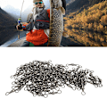 Miniatyrbild 1 av 8: 100 st Fiske Swivel Hög Hastighet Stabil Rotation Rostskydd Tunna Swivel Fiske Linje Anslutning 1/0 31mm 48kg