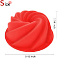Miniatyrbild 5 av 7: 2-pack Silikon Bundt Kakform, Rivalnat Pound Jello Molds, 9,5'' Non-Stick Round Tube Form för Jello, tårta, bröd, födelsedag,