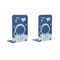 Miniatyrbild 1 av 8: Matchande Bokstöd, Trä Bokstöd för Barn Astronaut-mönster, För Pojkar Flickor Barnkammare Eller Sovrum, Släta Kanter Halkfri Design, Tvåpack