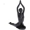 Miniatyrbild 3 av 5: Enkel figur kreativ keramisk prydnad, keramisk flicka figurer yoga abstrakt svart modell kvinna staty statyetter prydnader kontor hem