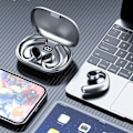 Miniatyrbild 1 av 8: Bluetooth Bone Conduction-hörlurar Trådlösa IPX7 Vattentäta Tung Bas Sporthörlurar för Telefon Surfplatta