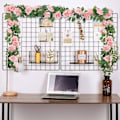 Miniatyrbild 5 av 7: Set med 3 konstgjorda hängande blommor ros blomma konstgjord murgröna girlang ros girlang korgar bröllop trädgård dekoration (6,0 m varje tråd)
