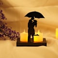 Miniatyrbild 3 av 8: Elegant Heminredning, Present för Speciella Tillfällen Järnkonstruktion Mångsidig Display, Romantisk Ljushållare För Alla Hjärtans Dag Dekoration Par