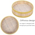 Miniatyrbild 7 av 7: BremerLuft 100-pack Dim Sum-papper Diameter 23 cm som bas för bambuångare, varmluftsfritöser, ångkokare, airfryer-foder, non-stick-beläggning,