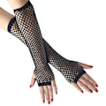 Miniatyrbild 3 av 5: Långa näthandskar Black Fingerless Fishnet Mesh