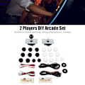 Miniatyrbild 8 av 8: 2-spelare DIY Arcade Kit USB-brädespel Encoder Joystick Arcade-knappar Set för vänner Samling Svart och Vit