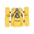 Miniatyrbild 7 av 8: Dubbelsidig Pull Back Bil Friktionsdriven 4 Stora Däck 360 Grader Roterande Mini Flips Inertia Stunt Bil Gul