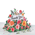 Miniatyrbild 3 av 5: 3D Pop Up Grattiskort, Elegant Grattis Blombukett Pop Up-kort för Flera Tillfällen, Laserskuret Handmonterat Slicegami-kort med Meddelande