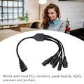 Miniatyrbild 7 av 8: UPS PDU C14 till 5 x C13 strömadapterkabel hane till hona 10A 250V Y-splitter strömadapterkabel 1,6ft