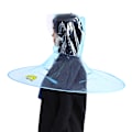 Miniatyrbild 1 av 2: Hopfällbart regnrockparaply hatt handsfree för barn utomhusaktivitet (transparent blå L)