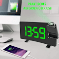 Miniatyrbild 3 av 6: Projektionsväckarklocka, digital väckarklocka med projektion, radioväckarklocka med USB-port, dubbel alarm, 5 alarmtoner med 3 volymer, 0-100%