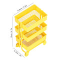 Miniatyrbild 6 av 8: Dockhus 3-vånings förvaringsställ Simulering Rörlig 1:12 Dockhus Vagnställ med HjulGul