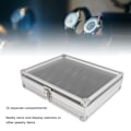 Miniatyrbild 7 av 8: 12 Fack Aluminium Klockförvaringslåda Rektangulär Mockasida Aluminium Klock Smyckesdisplay Förvaring För Hemmet