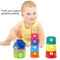 Miniatyrbild 6 av 8: Baby Stapelkopp Barn Cartoon Hexagonal Nummer Brev Stapelkopp Badleksak Födelsedagspresent