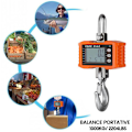 Miniatyrbild 3 av 5: 1000 kg elektronisk krokvåg med bakgrundsbelyst LCD-display kg/lbs enhetsbyte datahållning tara nollställ orange (utan batteri)