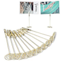 Miniatyrbild 7 av 8: Elegant Displayställ, Dubbelkrok Handväskhållare i Kolstål med Minimalistiska Krokar, Stabil Design För Trendiga Förvaringslösningar, Guldfärg,