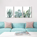 Miniatyrbild 7 av 8: Canvas tavla väggkonst för vardagsrum badrum väggdekor för sovrum kök konstverk canvas tryck gröna växter blommor målning 12\" X 16\" 3 delar modern