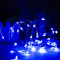 Miniatyrbild 1 av 5: Blå LED-slingljus, batteridrivna, 50 mikro-LED-lampor för bröllop, fest, jul, hem, inomhus och utomhus, koppartråd, PÅ/AV-timer, 5 m