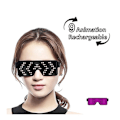 Miniatyrbild 8 av 8: LED Lysande Glasögon USB Uppladdningsbara & Trådlösa med Blinkande LED-Display Självlysande Glasögon för Julfester Barer Rave Festival