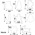 Miniatyrbild 3 av 5: Jul Cookie Cutter 10 delar, rostfritt stål Jul Cookie Cutters - Mönster: Jultomte, pepparkaksgubbe, snöflinga, julgran,