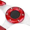 Miniatyrbild 5 av 7: 320mm/12,5 tum Racing Bil Ratt med Tutknapp PVC Röd Färg Universal Modifierad Del
