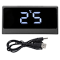 Miniatyrbild 1 av 8: Enkel Design Röststyrd Väckarklocka, Stor Display Digital Klocka med 11RGB Färgglada Visningslägen, Batteribackup för Oavbruten Drift