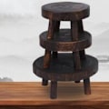 Miniatyrbild 5 av 5: Blomkruka Pall, Rund Trä Pall, Inomhus Växtstativ, Massivt Blomkruka Stativ för Blomkrukor och Suckulenter för Inomhus Utomhus (L)