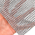 Miniatyrbild 1 av 2: 24 rader plast strass mesh band sy trim kläder tillbehör dekoration silver