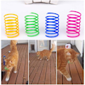 Miniatyrbild 6 av 10: Katt Spiralfjäder, 4 st Katt Kreativ Leksak för att Döda Tid och Hålla i Form Interaktiv Katt Leksak Hållbar Tung Plastfjäder Färgglada Fjädrar Katt Leksak för