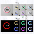Miniatyrbild 4 av 5: LED-väggklocka, 7 färger kan justeras temperaturdisplay väckarklocka, vardagsrum sovrumsdekorationer
