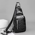 Miniatyrbild 4 av 5: Kvinnor Sling Bag Chestation Bag Liten Axelväska Läder Crossbody Body Bred Rem Axelväska Mini Ryggsäck Unisex för Utomhussporter Vandring