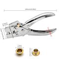 Miniatyrbild 5 av 5: Multifunktionell stanspliers, stanspliers för ihåliga nitar för kläder, läderbälte med 100 öljetter