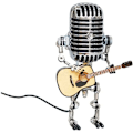 Miniatyrbild 1 av 5: Unik Mikrofon Robot Lampa, Metall Mikrofonrobot med Mini Gitarr, Retro Metall Industriell Stil Skrivbordslampa för Heminredning, Justerbara Leder för