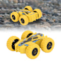 Miniatyrbild 1 av 8: Dubbelsidig Pull Back Bil Friktionsdriven 4 Stora Däck 360 Grader Roterande Mini Flips Inertia Stunt Bil Gul