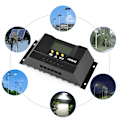 Miniatyrbild 1 av 5: 12/24V 30A solcellsladdningsregulator med LCD-display automatisk omkopplingsregulator för spänningssystem