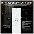 Miniatyrbild 4 av 5: LED-remsa med rörelsesensor - 1M självhäftande batteridriven LED-remsa, IP65 vattentät LED-remsa, batteridriven LED-remsa, 6000K varmvit ljusremsa