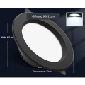 Miniatyrbild 2 av 5: LED Infällda Spotlight 9w Svart, Varmvitt Ljus, 6 x Spot LED IP44, Skåpsbelysning Extra Platt Infälld, Spotlight Hål 90-110 mm för Husbil Husvagn