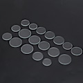 Miniatyrbild 5 av 7: 18 st klockglas platt kristall transparent lins set för klockor tillbehör 16-24,5 mm