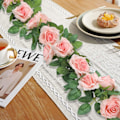 Miniatyrbild 3 av 7: Set med 3 konstgjorda hängande blommor ros blomma konstgjord murgröna girlang ros girlang korgar bröllop trädgård dekoration (6,0 m varje tråd)
