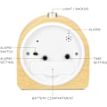 Miniatyrbild 4 av 5: Portabel Design Analog Väckarklocka i Massivt Trä, Stilrent Utseende för Alla Rum, Icke-Tickande Klocka Säkerställer Tyst Drift
