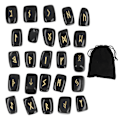 Miniatyrbild 2 av 8: Runstenar Gamla Runor Fint Hantverk Snyggt Utseende Obsidian Material Runor Set