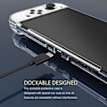 Miniatyrbild 4 av 5: Skyddsfodral för Nintendo Switch OLED, Glitter Dockningsbart Fodral PC Skal med Flip Shell Kompatibelt med för Switch OLED Konsol, Klar