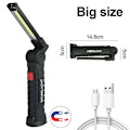 Miniatyrbild 1 av 5: 2PC COB Uppladdningsbar Magnetisk Ficklampa Flexibel Inspektionslampa Sladdlös Arbetslampa