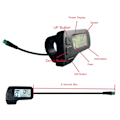 Miniatyrbild 7 av 8: Elektrisk cykel LCD-display Vattentät kontakt Data Display Meter 24V 36V 48V Universal för elcykel
